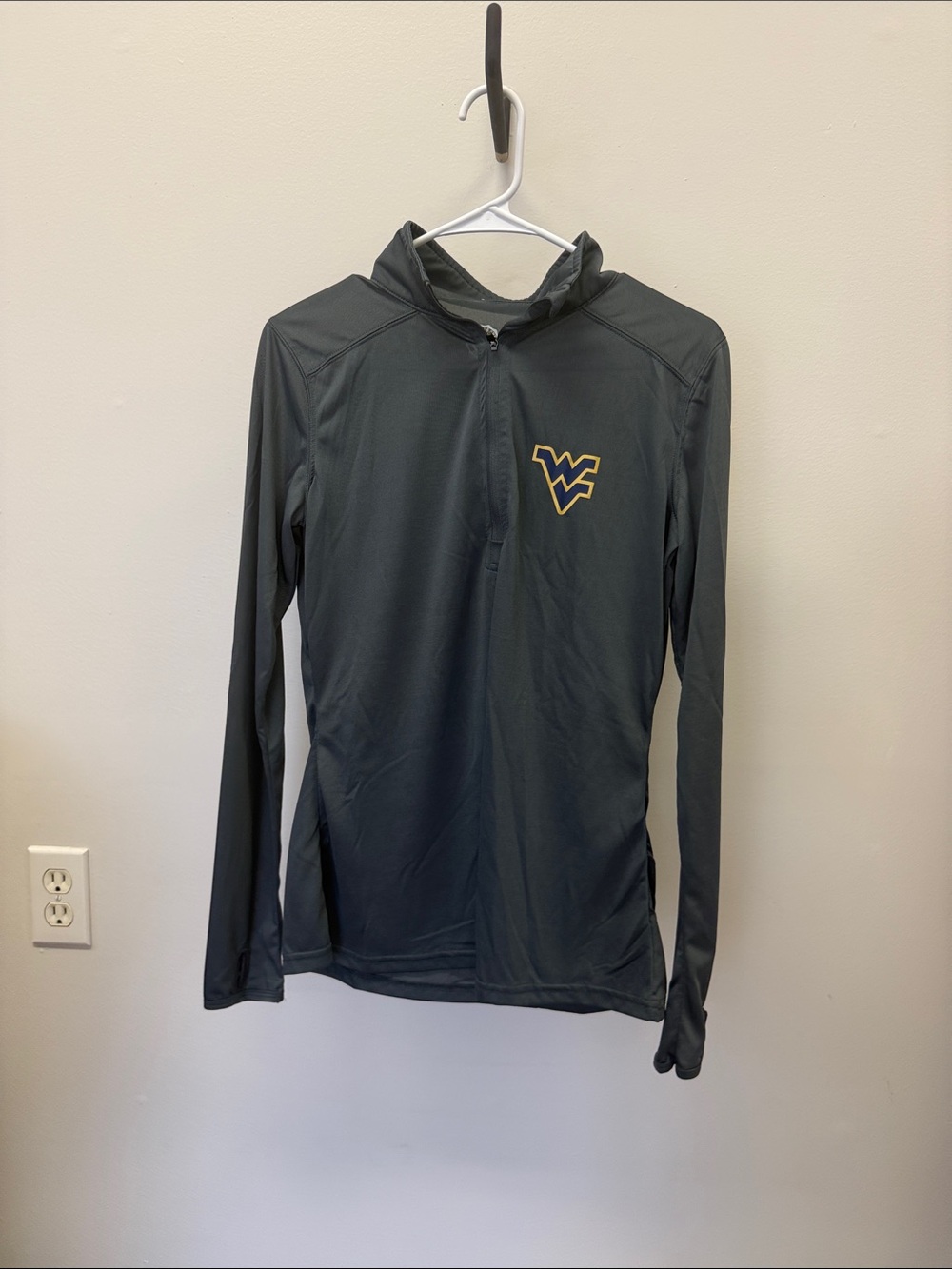 Women's Long-Sleeve Charcoal Quarter-Zip with WV Logo
